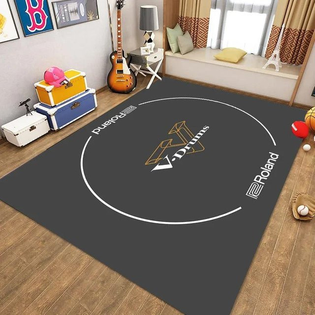 R-Roland Schlagzeugteppich mit Schallschutz und Vintage-Design, Farbe: Schwarz, B/T: 80 x 120 cm - Bild 1