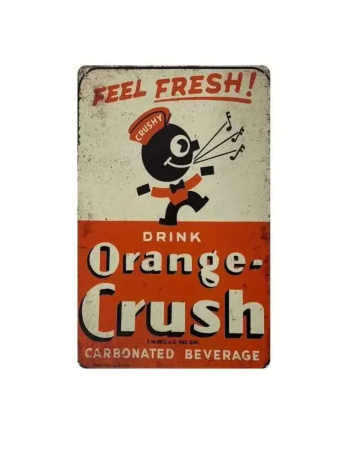 CIFBUY Orange Crush Retro Blechschild Wanddekoration Metall in Orange, B/H: 20 x 14 cm - Bild 2