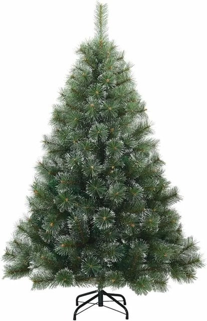 vidaXL Künstlicher Weihnachtsbaum mit Scharnier, Schneebedeckt, Weiß und Grün, Höhe: 120 cm - Bild 1