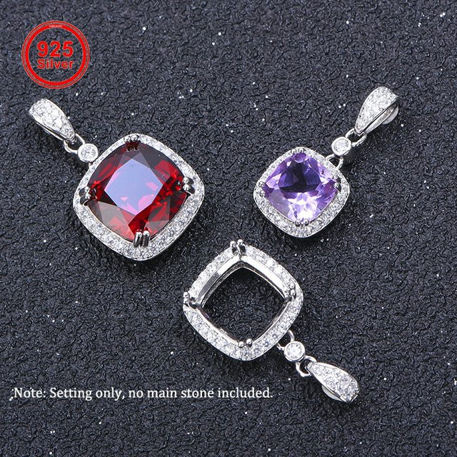 weainy Kissen-Anhängersockel, 925 Silber, 6–12 mm, Unisex - Bild 1