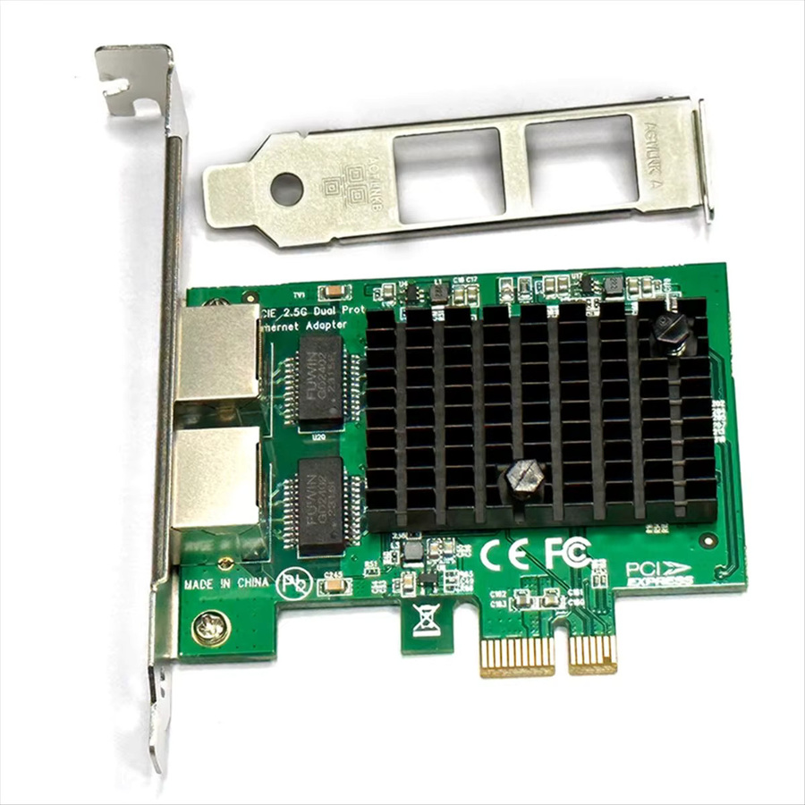 2,5G PCIe Netzwerkkarte mit 2 Ports und RTL8125BG Chip für Desktop-PC, 2,5 Gigabit Ethernet LAN Adapter - Bild 2