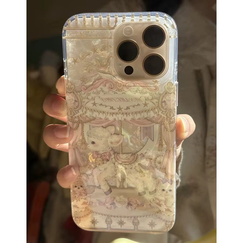 Transparente Silikon Handyhülle mit Laser-weißen Schafen für iPhone 16, 15, 14, 13, 12, 11 Pro Max Plus X - Bild 2