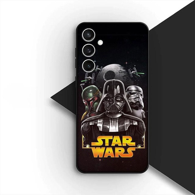 Handyhülle mit Yoda und Darth Vader Design für Samsung Galaxy S22 S21 S20 FE Ultra Plus A17 A15 A16 A25 A57 A37 in Schwarz - Bild 1