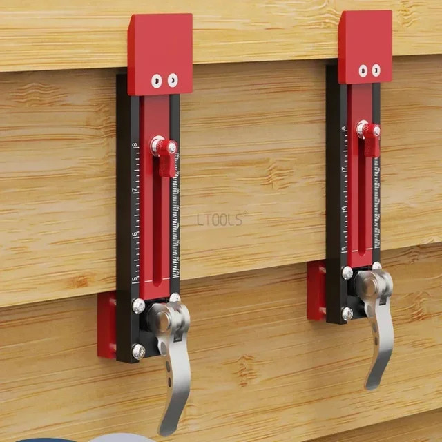 LTOOLS Präzisions-Wandpaneel-Installationswerkzeug Gecko Gauge aus Aluminium in Rot mit verstellbarer Stufenplatte und Doppelwaage für metrische und Zoll-Maße - Bild 1