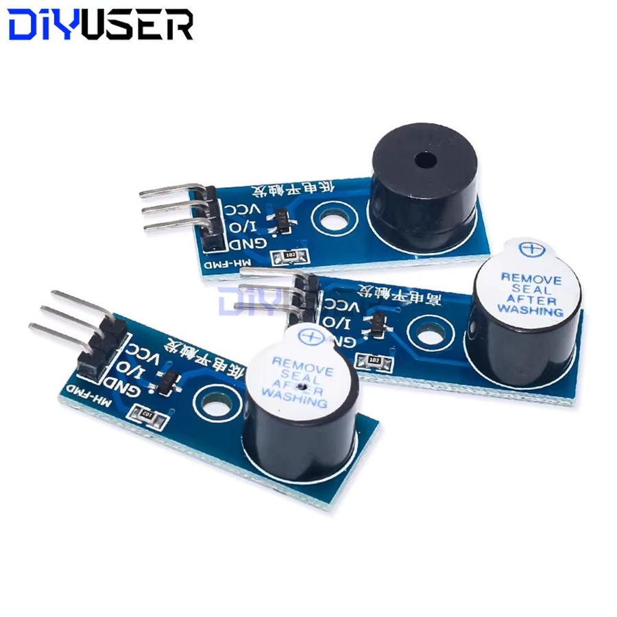 DIYUSER Aktives Passives Buzzer-Modul in Blau, 5V Low-Level-Trigger, kompatibel mit Raspberry Pi und ESP32, DIY-Kit - Bild 2