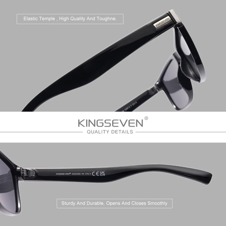 KINGSEVEN Sonnenbrille, Rechteck, Vollrand, Zebra Muster, Unisex, Multicolor - Bild 2