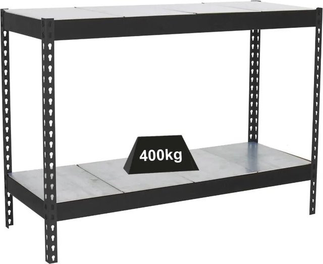 PROREGAL Schwerlastregal Mini Metal Yeti Two in Anthrazit, H x B x T: 90 x 120 x 45 cm, Fachlast 400 kg - Bild 1