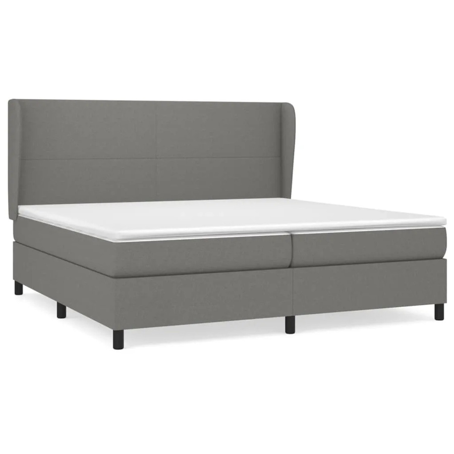 vidaXL Boxspringbett Hybrid mit Matratze und Taschenfederkern aus Lärche, Dunkelgrau, B/T/H: 200 x 200 x 118 cm - Bild 2