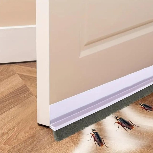 Yiran toy 1 Türdichtung Zugluftstopper mit Bürste in Weiß zur Geräuschreduzierung und Insektensicherung, Breite: 53 mm - Bild 1