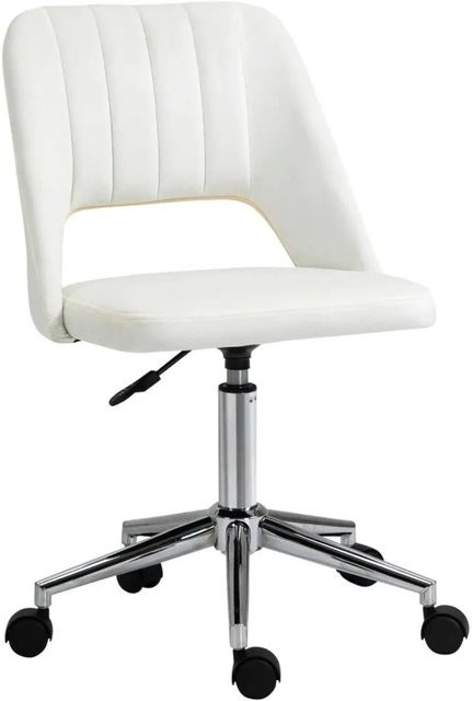 Vinsetto Chefsessel Beige mit Stoffbezug, 360 Grad drehbar und höhenverstellbar, B/T/H: 49 x 60 x 79-91 cm - Bild 1