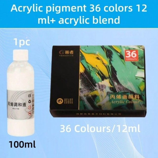 Acrylfarben Set in Multicolour mit 12 Farben à 12 ml und 100 ml Acrylmischung - Bild 1