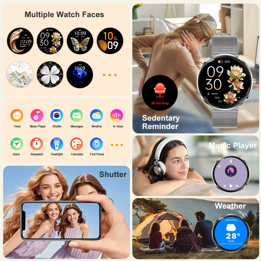 MEVADEN Smartwatch, Edelstahl, Gold, Damen - Bild 6