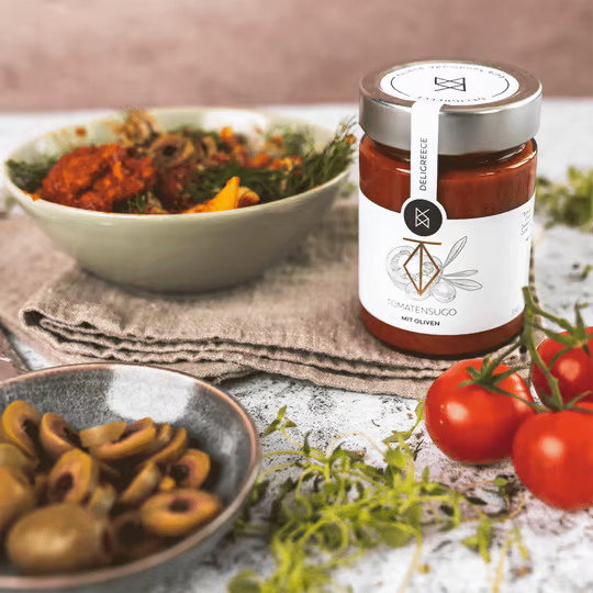 Deligreece Tomatensugo mit Oliven Pastasauce 330 g - Bild 2