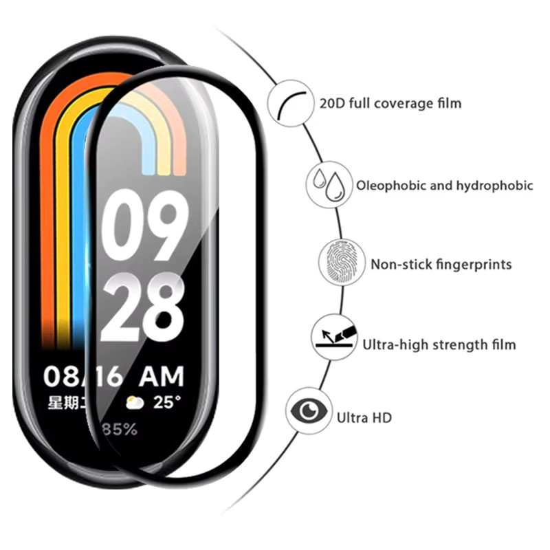 Xiaomi Displayschutzfolie für Mi Band 10 9 8 Pro Active in Transparent mit 3D-gebogenem Schutz und Ultra-HD-Abdeckung - Bild 2