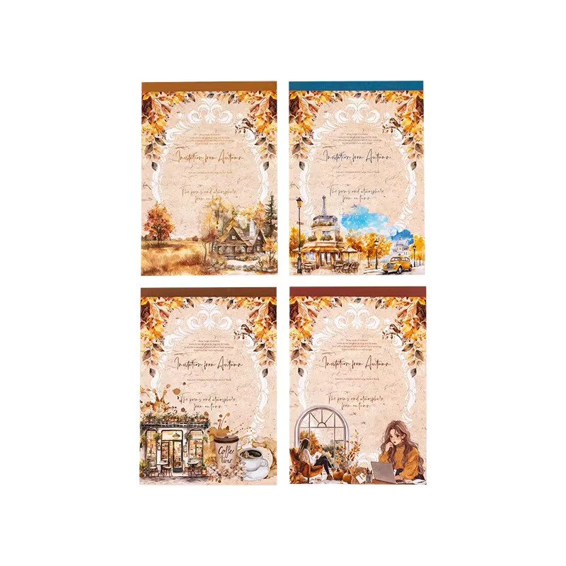 Leaffei Aufkleber-Set Herbst-Einladungsserie mit 4 gestanzten Szenen-Designs, 20 Blatt, Mehrfarbig - Bild 3