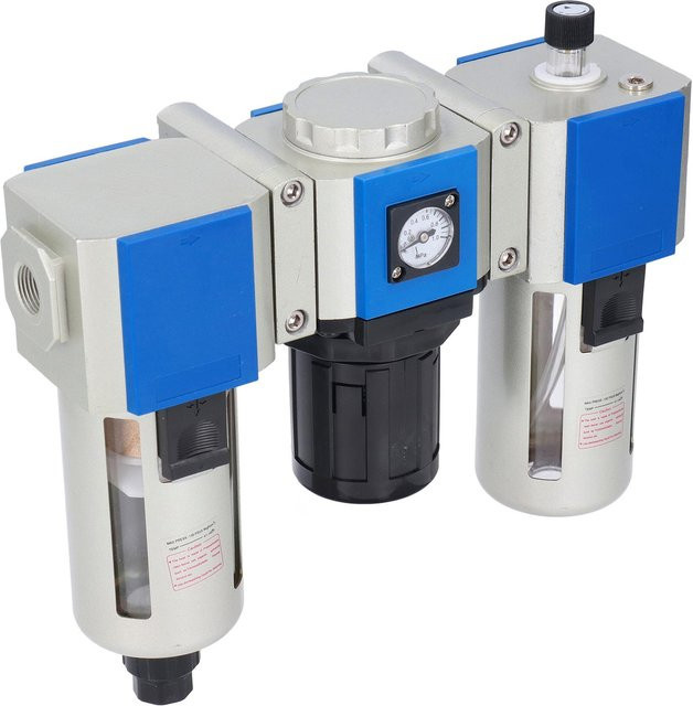 aimo 3-Stufen Luftfilter Druckregler und Druckluftöler Kombination GC400-15 in Silber mit 160 ml Becherkapazität - Bild 1