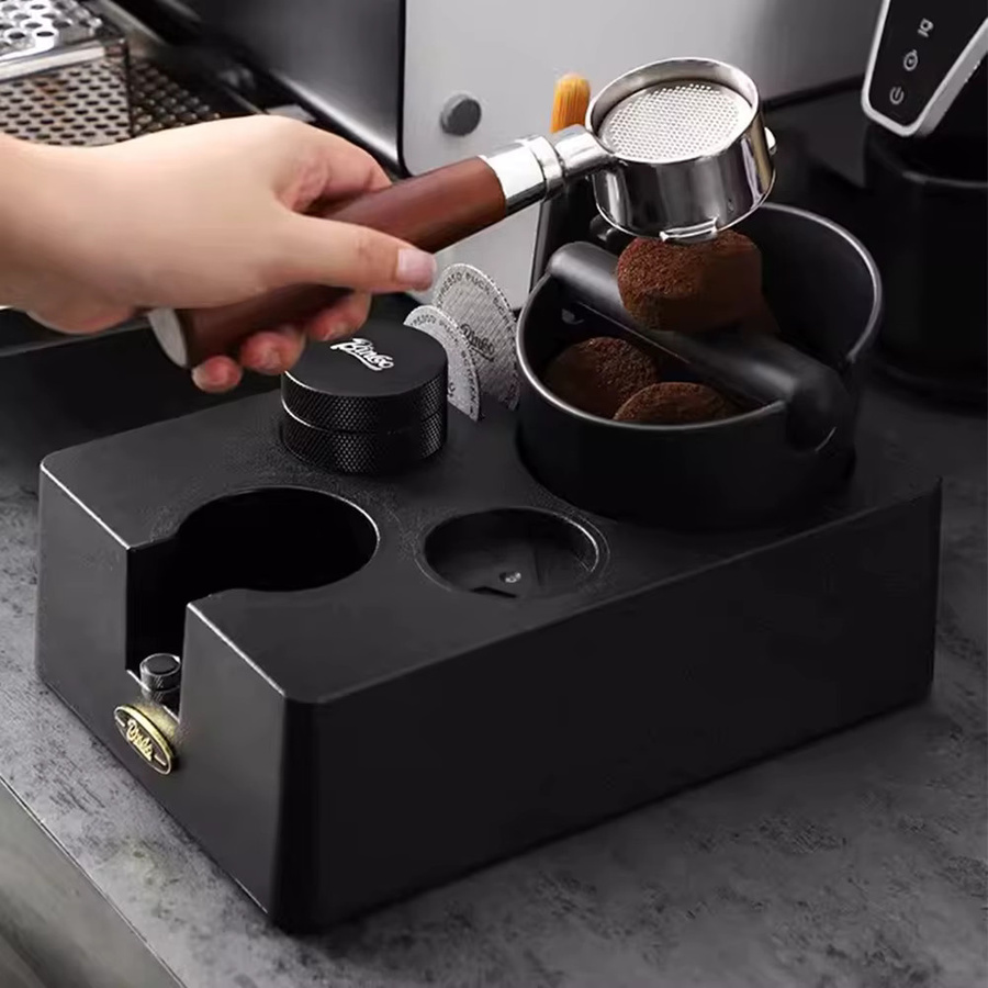 MHW-3BOMBER Espresso Zubehör Set mit Siebträger Rack, Distributor und Tamper in Schwarz aus Kunststoff - Bild 5