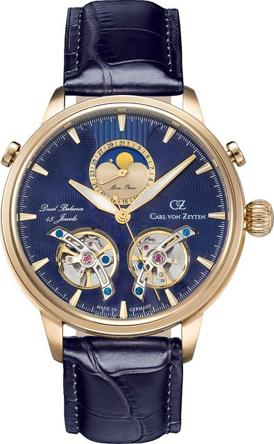 Carl von Zeyten Herrenuhr Automatik, Edelstahl, Blau, 45 mm - Bild 1