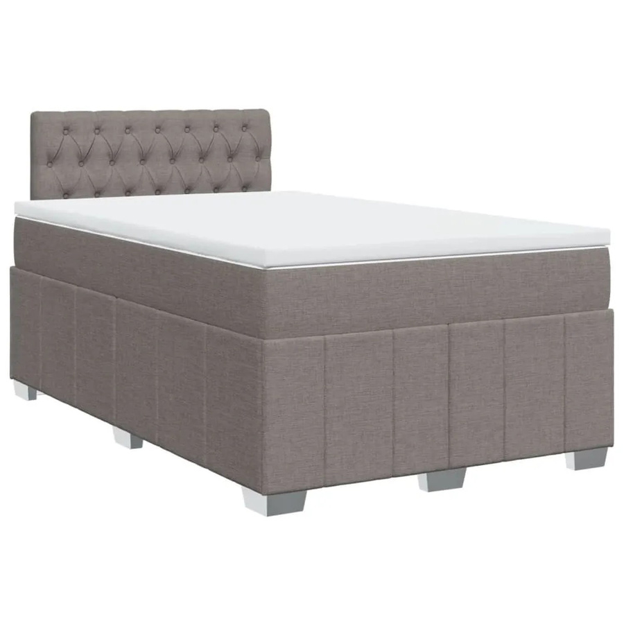 vidaXL Boxspringbett Hybrid mit Matratze und Taschenfederkern, Farbe Taupe, B/T: 120 x 190 cm - Bild 2