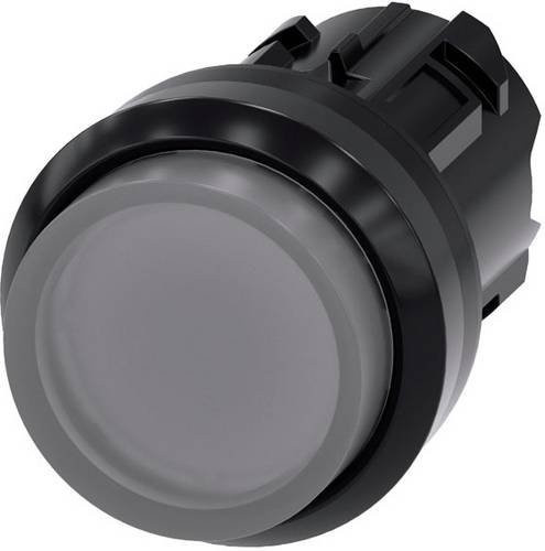 Siemens Leuchtdrucktaster 3SU1001-0BB70-0AA0 mit rundem Kunststoff-Frontring in Schwarz und klarem Einsatz - Bild 1