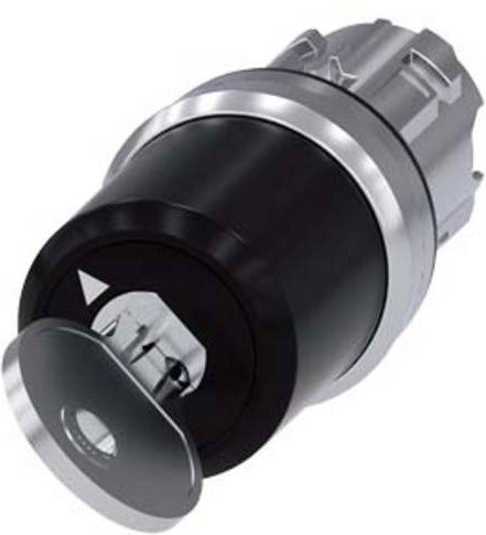 Siemens Schlüsselschalter 3SU1050-5QF01-0AA0 in Schwarz mit IP66, IP67, IP69/IP69K Schutzart und Metallgehäuse - Bild 1