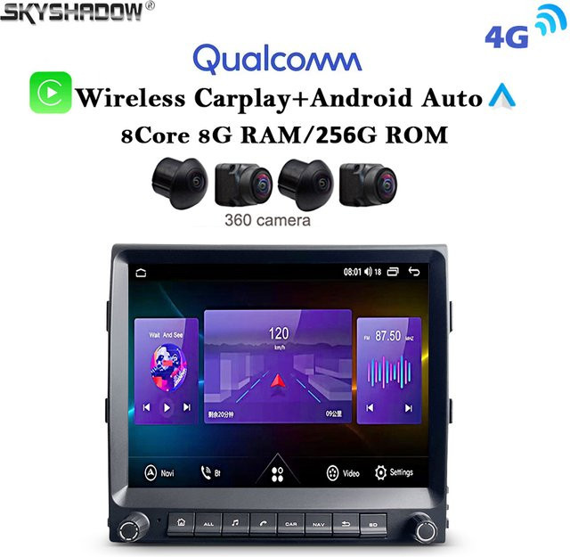 SKYSHADOW Android Multimedia Autoradio für Porsche Cayenne 2016-2018 mit 13,0 Zoll IPS Display, 8-Core Prozessor, CarPlay, GPS und WiFi in Schwarz - Bild 1