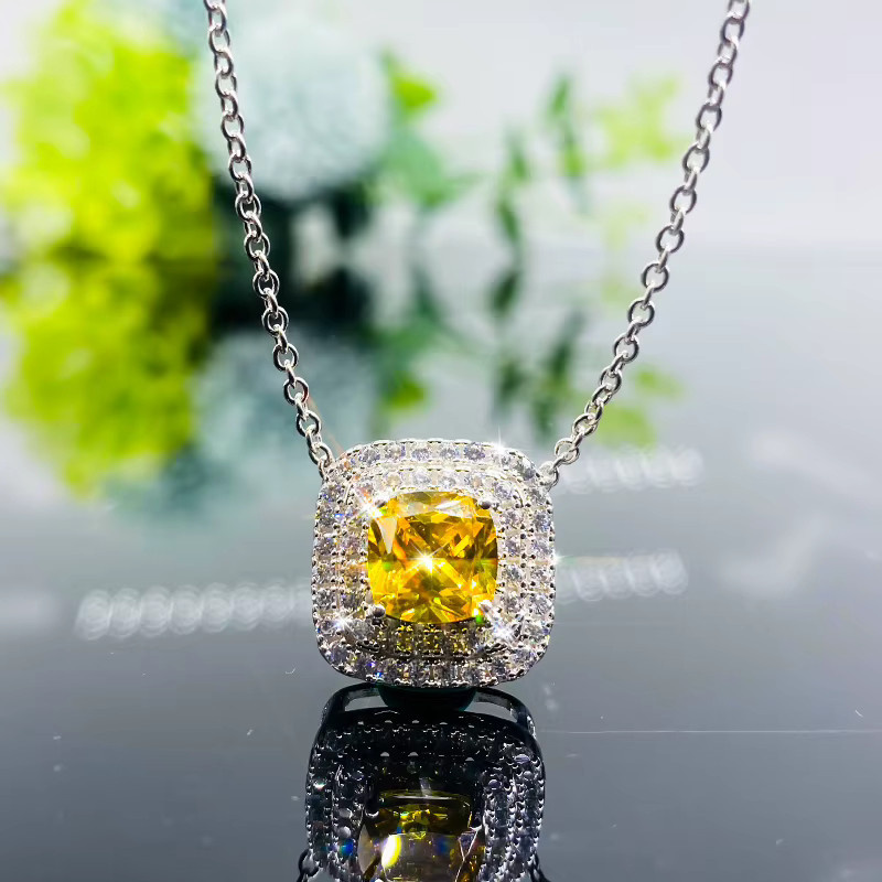 Huitan Halskette mit Anhänger, Kissenform, Silber, Zirkonia, Damen - Bild 2