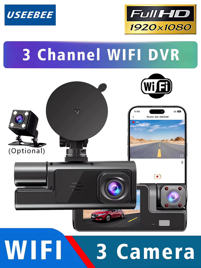 Camco 3-Kanal Dash Cam mit WIFI und Full HD 1080P für das Fahrzeuginnere in Schwarz - Bild 7