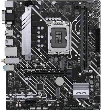 Asus PRIME H610M-A WIFI D4 Mainboard, Micro-ATX, LGA1700-Sockel, H610 Chipsatz, DDR4, NVMe/M.2, Wi-Fi, Bluetooth, Ethernet/LAN, Schwarz - Bild 3