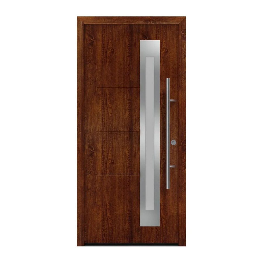EcoStar Haustür Isopro Secur IPS 780S in Dark Oak mit Glaseinsatz, Farbe: Braun, B/H: 110 x 210 cm, DIN Rechts, RC2 Sicherheitsschutz - Bild 2