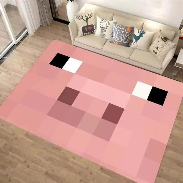 Karpetti 3D M-C Pixel Art Teppich in Pink, geometrisches Design für Wohnzimmer und Schlafzimmer, B/T: 80 x 50 cm - Bild 1