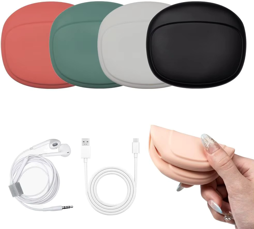 Seavidar Silikon-Aufbewahrungstasche für Kopfhörer und Kabel in Pink - Bild 3
