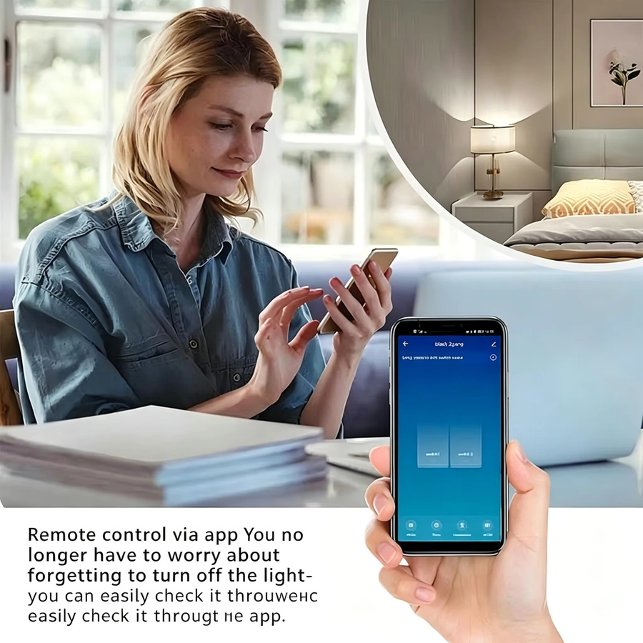 Tuya WiFi Smart Touch Schalter UBARO mit Glaspanel in Weiß, EU-Standard Lichtschalter mit App- und Sprachsteuerung für Alexa und Google Assistant, Neutralleiter erforderlich - Bild 3