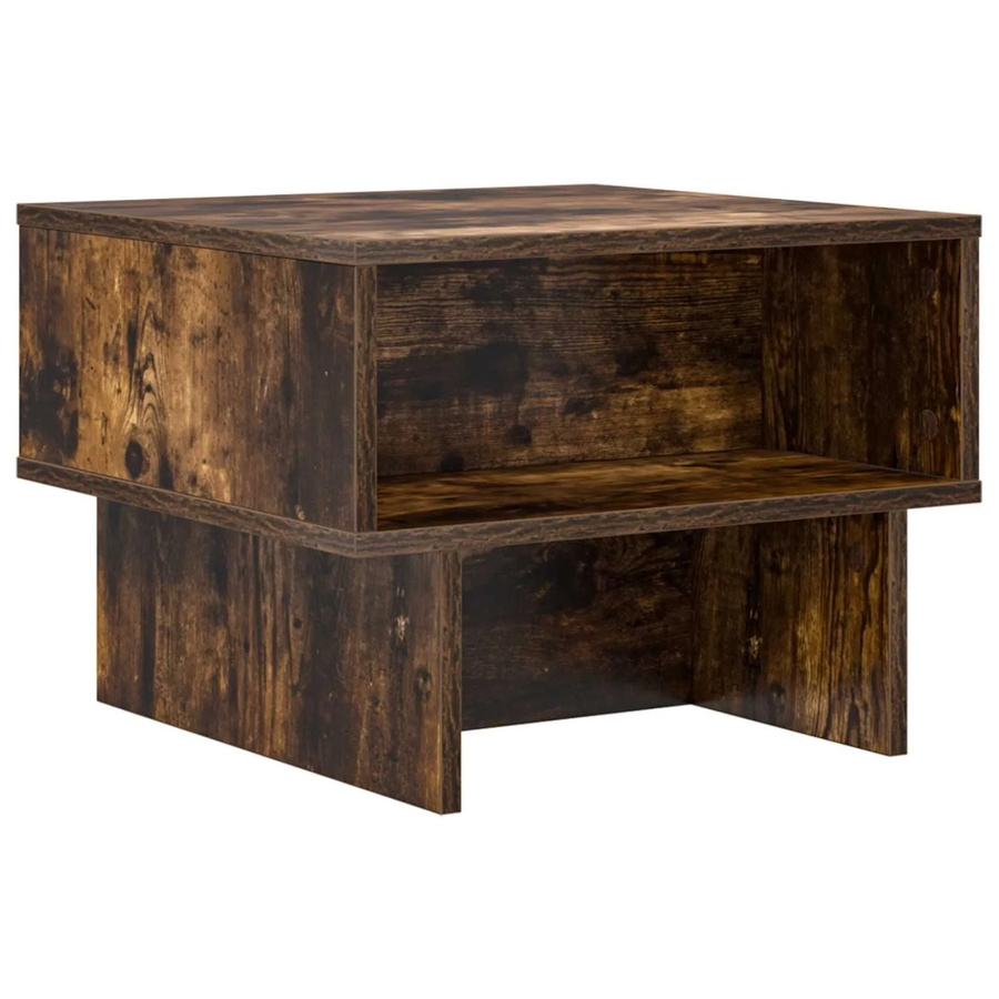 vidaXL Couchtisch aus Holzwerkstoff in Geräucherte Eiche, modern und rechteckig, B/T/H: 46 x 48 x 35 cm - Bild 2