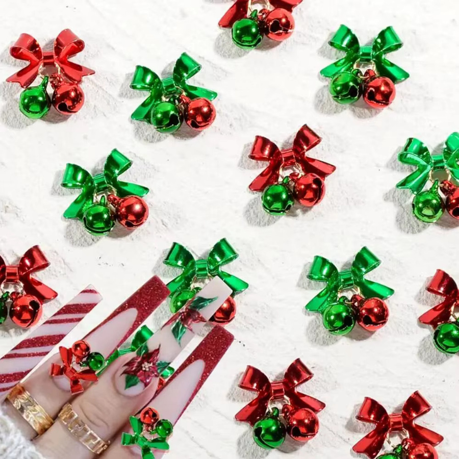 MAFANAILS Nagel Charms Weihnachtsglocken, 10 Stück, Silber, Glänzend - Bild 2