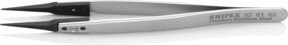 Knipex ESD Pinzette mit Wechselspitzen Glatt in Silber aus Edelstahl, Länge: 130 mm - Bild 1