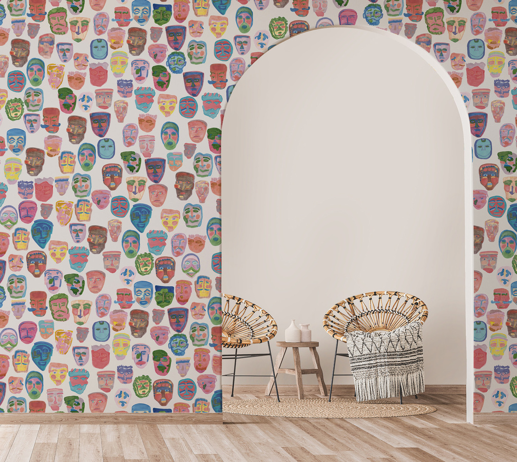 Tenue de Ville Wallpaper Parade Rio Wandtapete mit abstraktem Design in Multicolour, Breite: 300 cm, Höhe: 300 cm - Bild 1