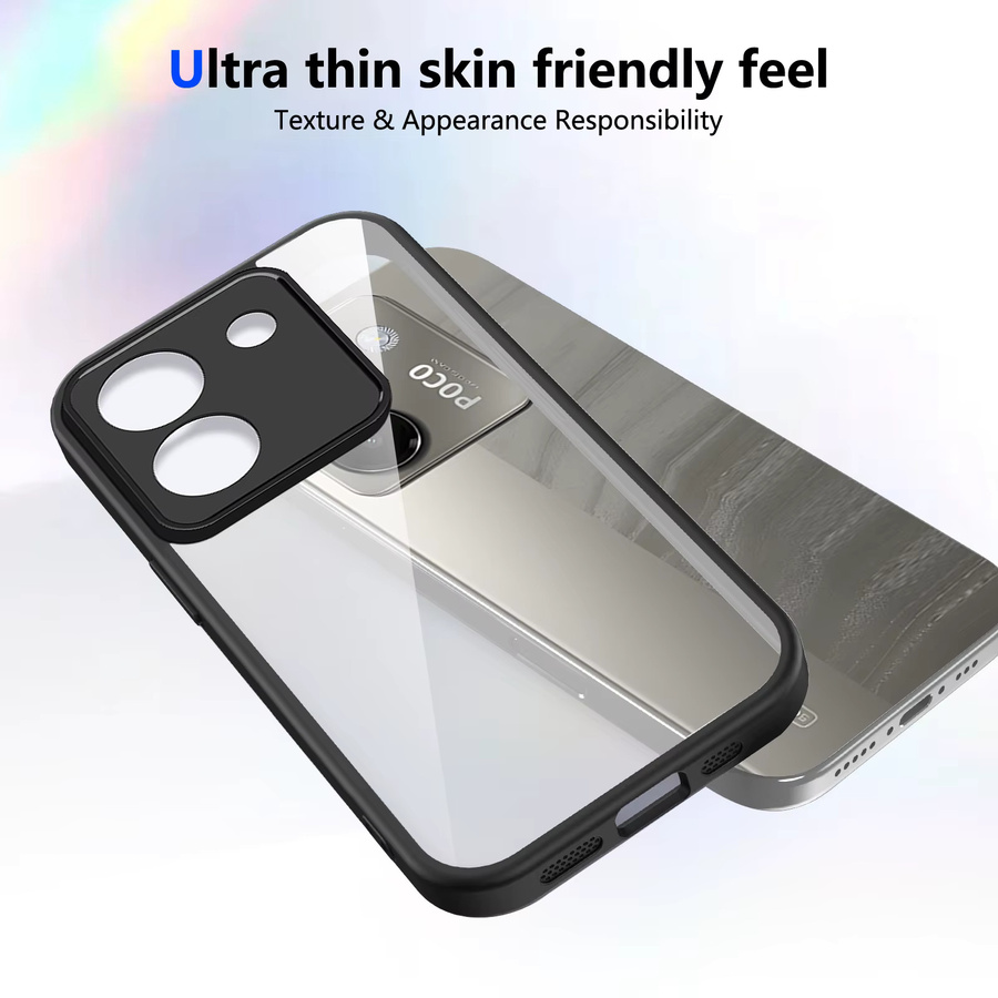 Xiaomi Poco M7 Pro Handyhülle mit transparenter matter Rückseite und Stoßfänger-Schutz aus Silikon und Hartmaterial - Bild 2