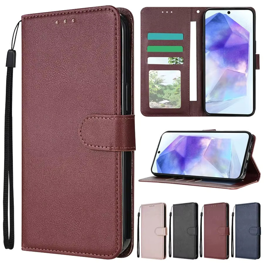 Leder-Brieftaschen-Hülle mit Magnetverschluss für Samsung Galaxy A05s A06 A07 A12 A13 A14 A15 A16 A17 A24 A26 A34 A35 A36 A52 A53 A54 A55 A56 in Blau Multicolour - Bild 1