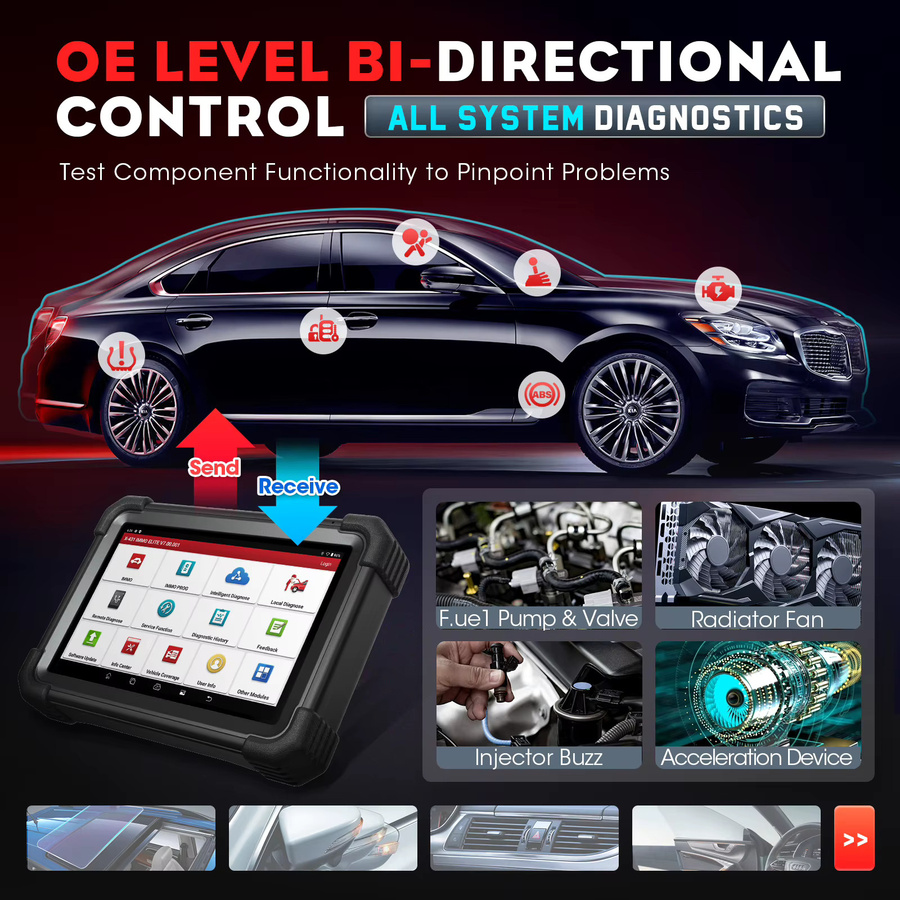 LAUNCH X431 IMMO Elite Schlüsselprogrammiergerät in Schwarz mit PROG3, ECU-Klon und 39 Spezialfunktionen für OE-Level-Diagnose und aktive Tests - Bild 4