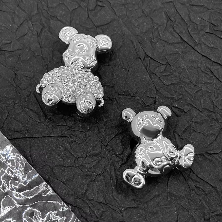 Charms Schleife Bär Blumen, silbrig, 14 Stück - Bild 4
