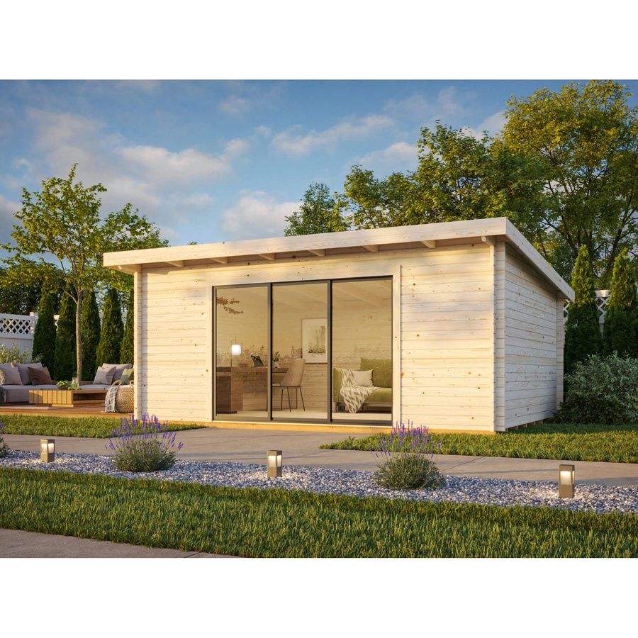 Palmako Gartenhaus Lea Slide aus Fichtenholz in Braun mit Pultdach B/T/H: 530 x 380 x 249 cm - Bild 2