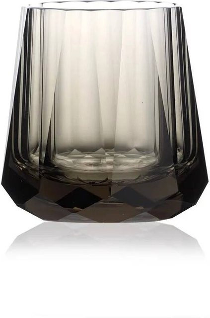 Yiran Furniture Kristallkelch Zeus' Ewiger Stein in Schwarz mit Diamantschliff, 210ml Tumbler für Whiskey, Brandy und Likör - Bild 1