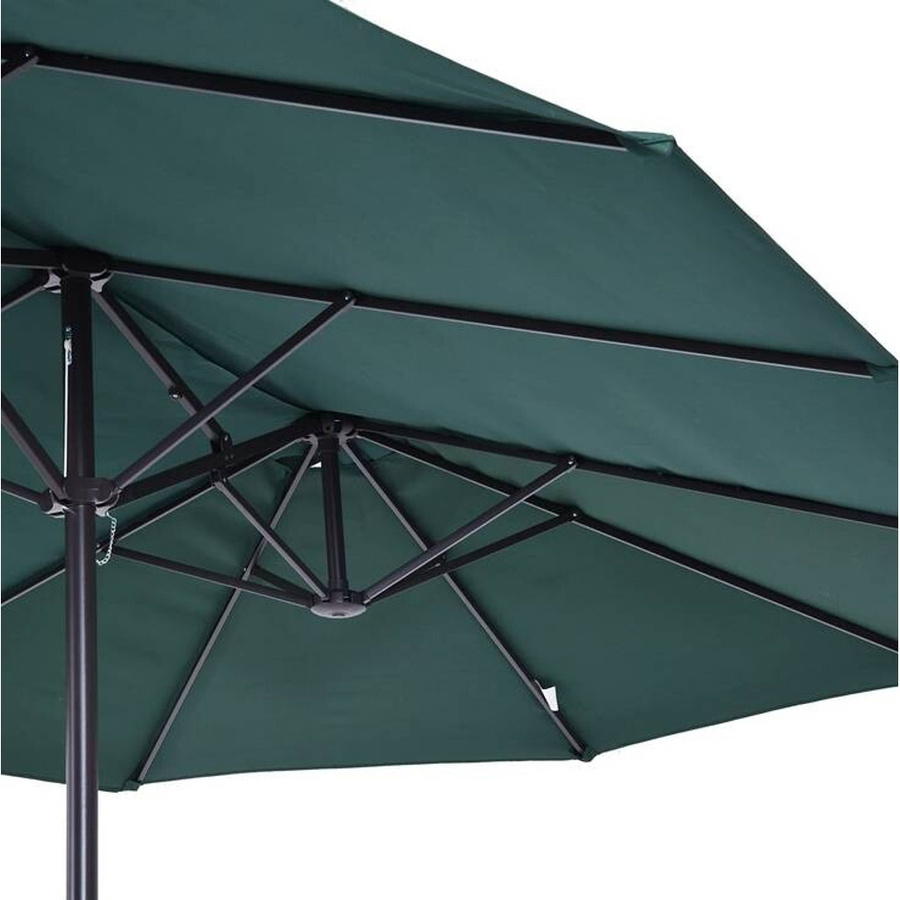 Outsunny Marktschirm in Dunkelgrün aus Stahl und Polyester, B: 270 cm, H: 240 cm, L: 460 cm - Bild 4