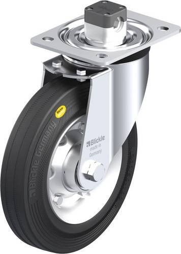 Blickle Lenkrolle L-RD 200K-CS11 mit Feststeller in Schwarz und Grau, Rad-Durchmesser: 20 cm, Tragfähigkeit: 350 kg - Bild 1