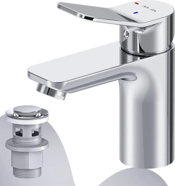 AM.PM Waschtischarmatur X-Joy FXA82800 mit EcoStart-Funktion und Klick-Ablauf in Chrom - Bild 1