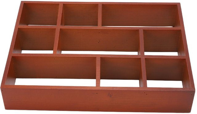 Multifunktionales Wandregal Neoglint aus Holz mit 9 Fächern in Brown Vintage Design - Bild 1