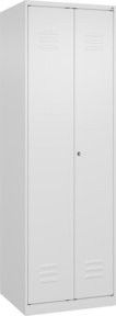 C+P Spind Classic PLUS Schwarz-Weiß, 2 Abteile, mit Zylinderschloss, H x B x T: 185 x 60 x 50 cm - Bild 1