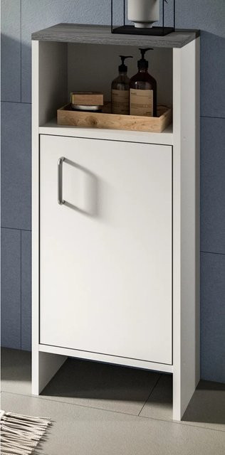 Badschrank Angeles Kommode von Inn.Furn in Weiß, Rauchsilber und Grau mit B/T/H: 32 x 28 x 82 cm - Bild 1