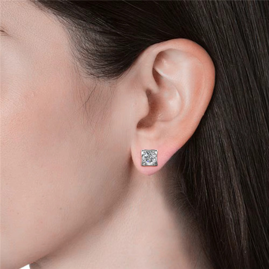 Daisini Ohrstecker, quadratisch, Swarovski-Kristalle, Unisex - Bild 2